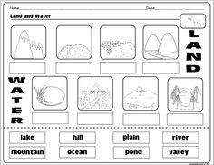 Land and Water Worksheet