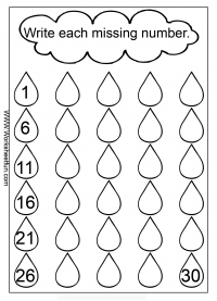 Missing Numbers 1-30 Worksheet