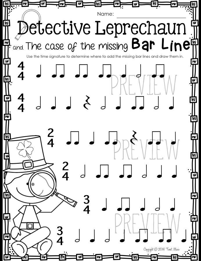 music add bar lines worksheets pdf
