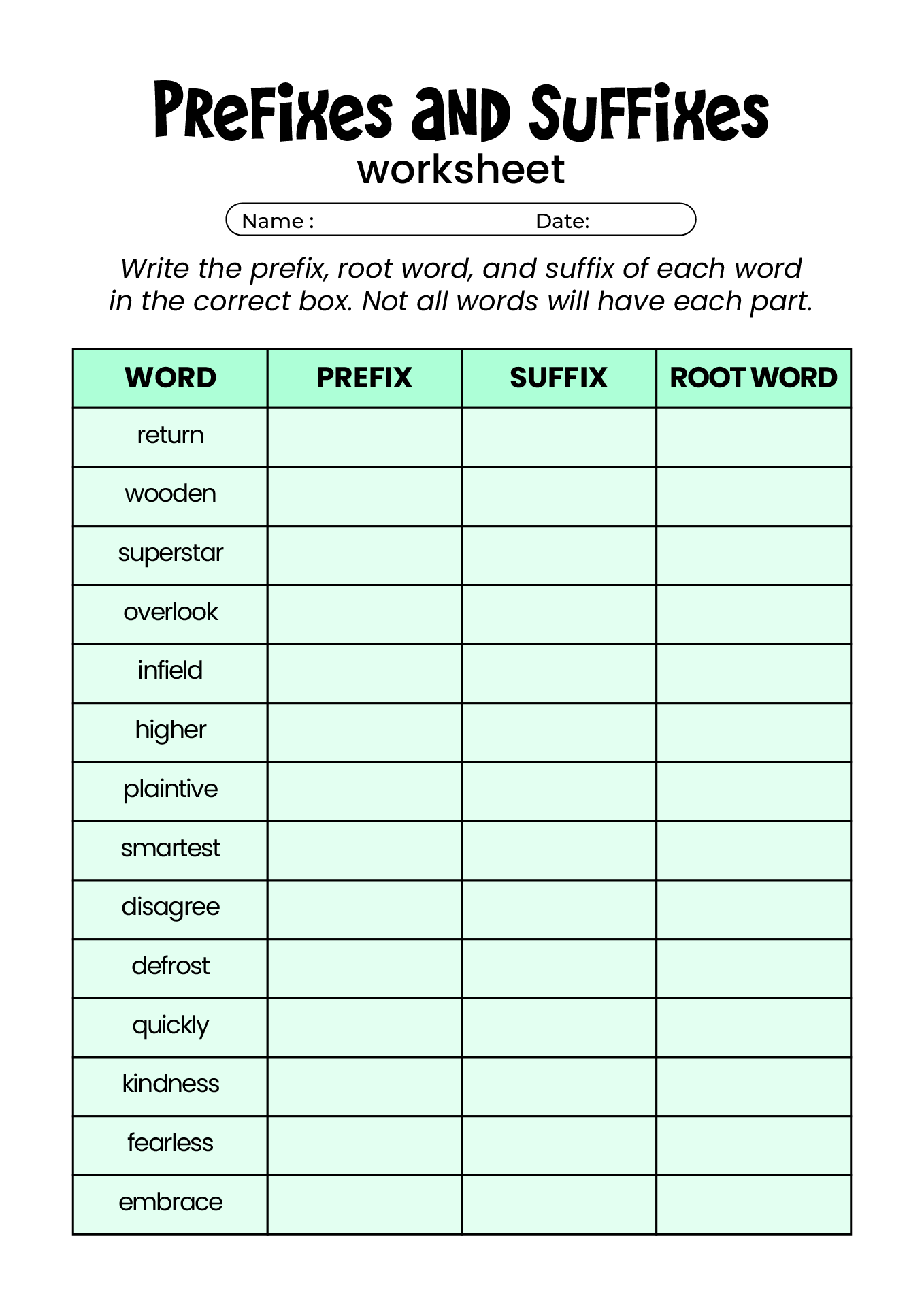 16 Best Images of Prefix Un Re Worksheet - Prefix Re and UN Worksheets ...