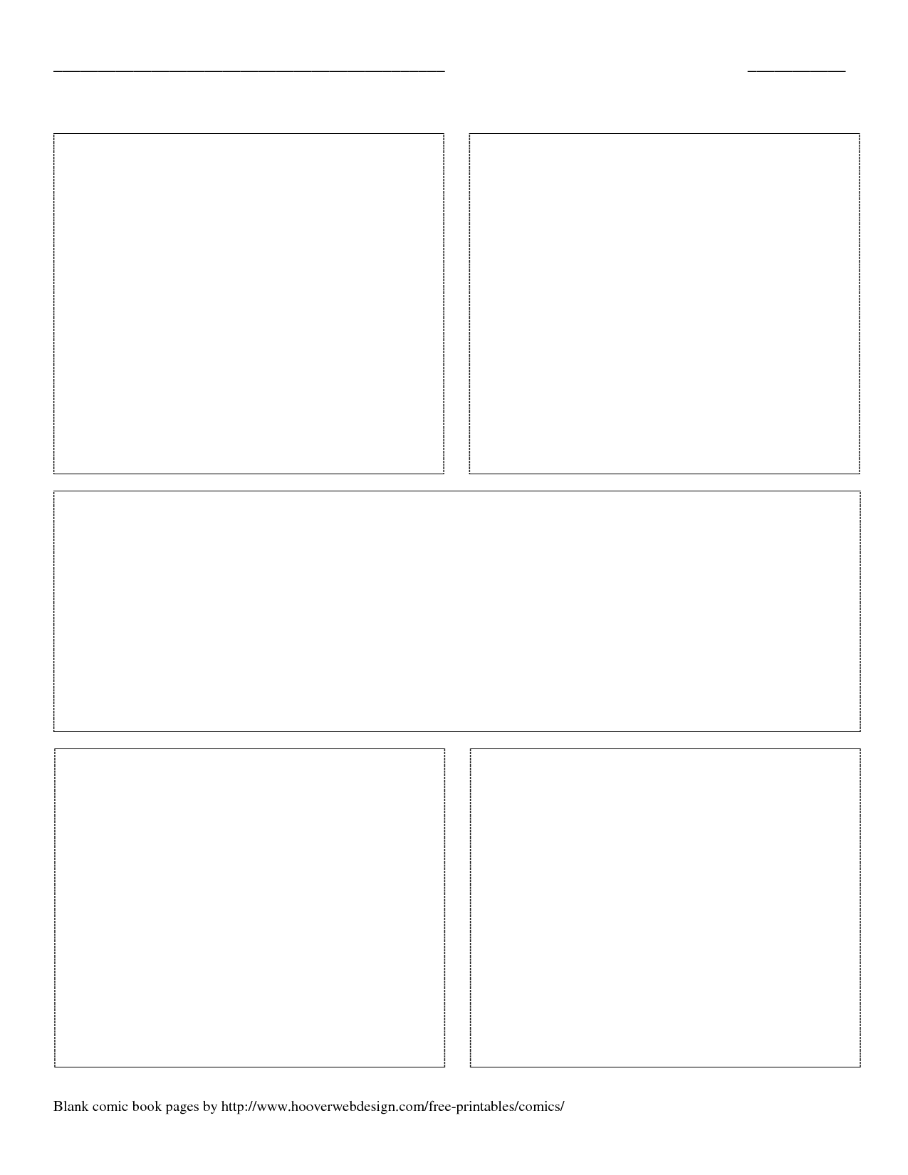 Printable Blank Comic Book Pages