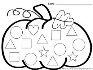 Pumpkin Shape Tracing Worksheet Preschool