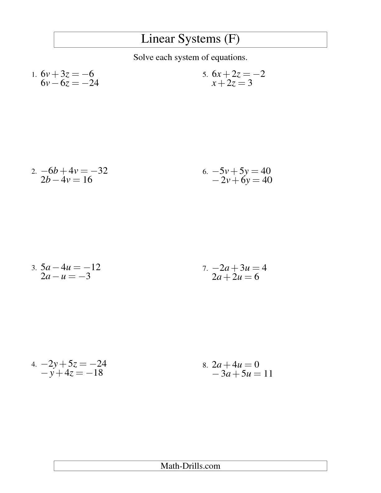 13 Solving Systems Of Equations By Graphing Worksheets Worksheeto