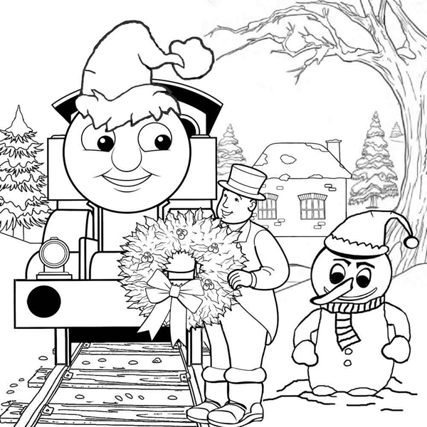 Thomas and Friends Christmas Coloring Pages