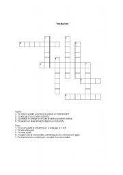 Vocabulary Crossword Puzzle