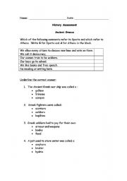 Ancient Greece Printable Worksheets