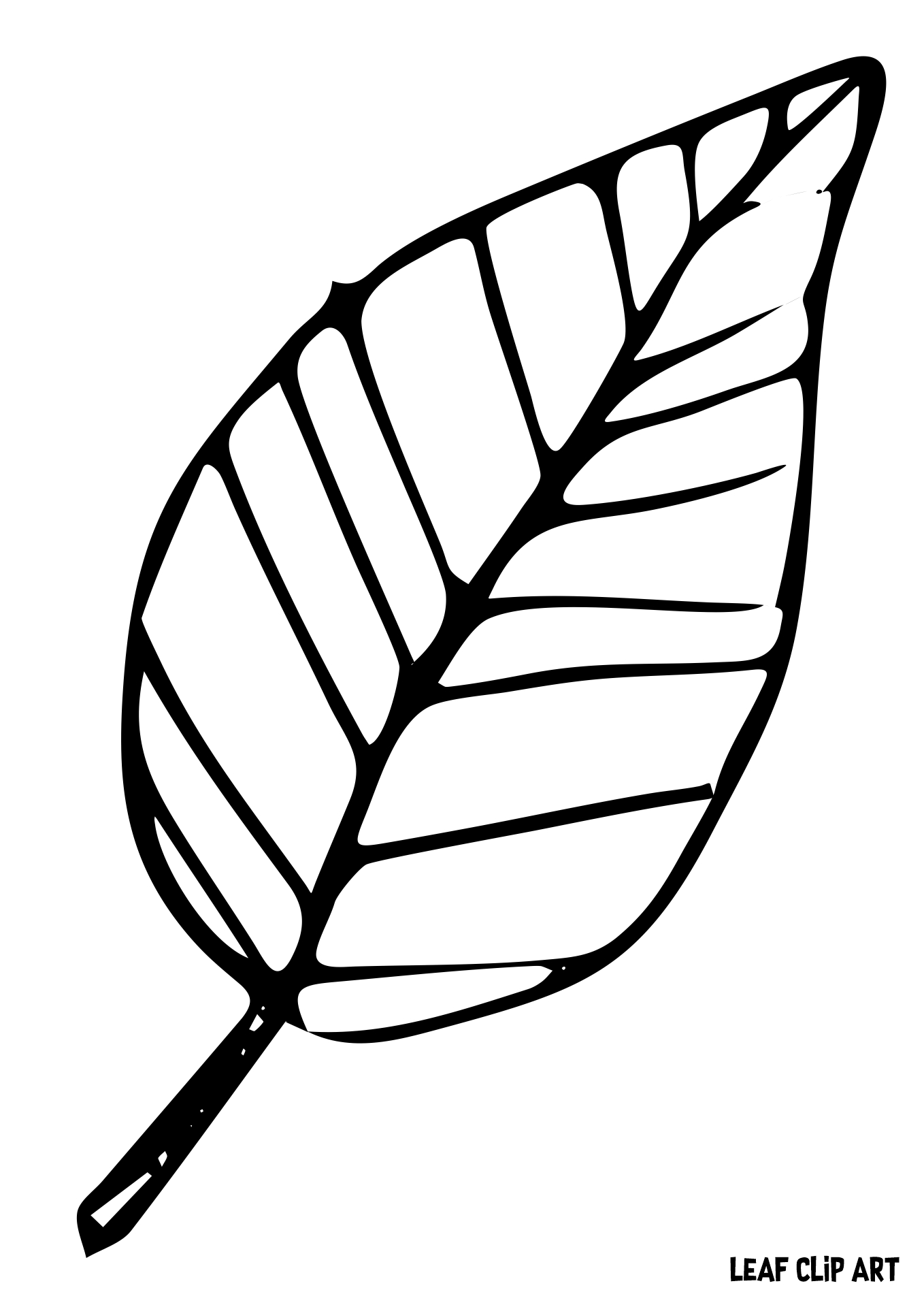 Black and White Leaf Clip Art