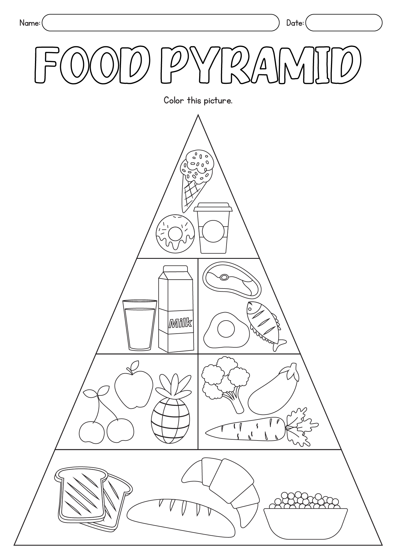 Food Pyramid Coloring