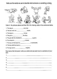 Free Verb Worksheets