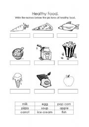 Healthy Food Worksheets