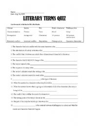 Literary Elements Worksheets