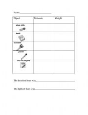 Non-Standard Measurement Worksheets