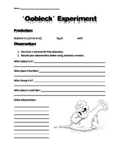 Oobleck Exploration Worksheet