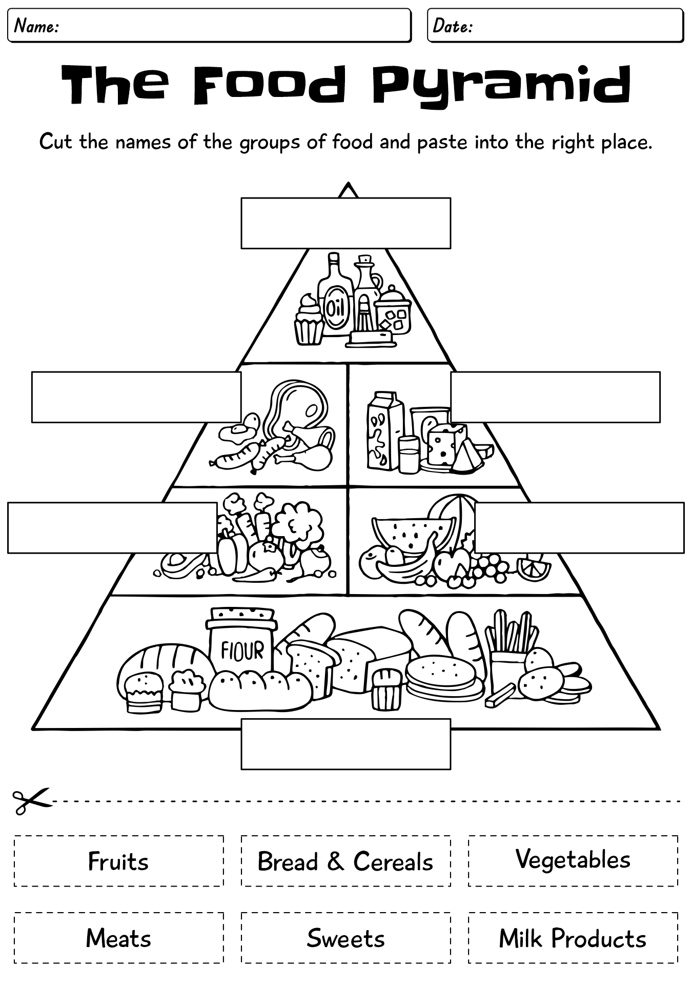 Printable Food Pyramid Worksheet