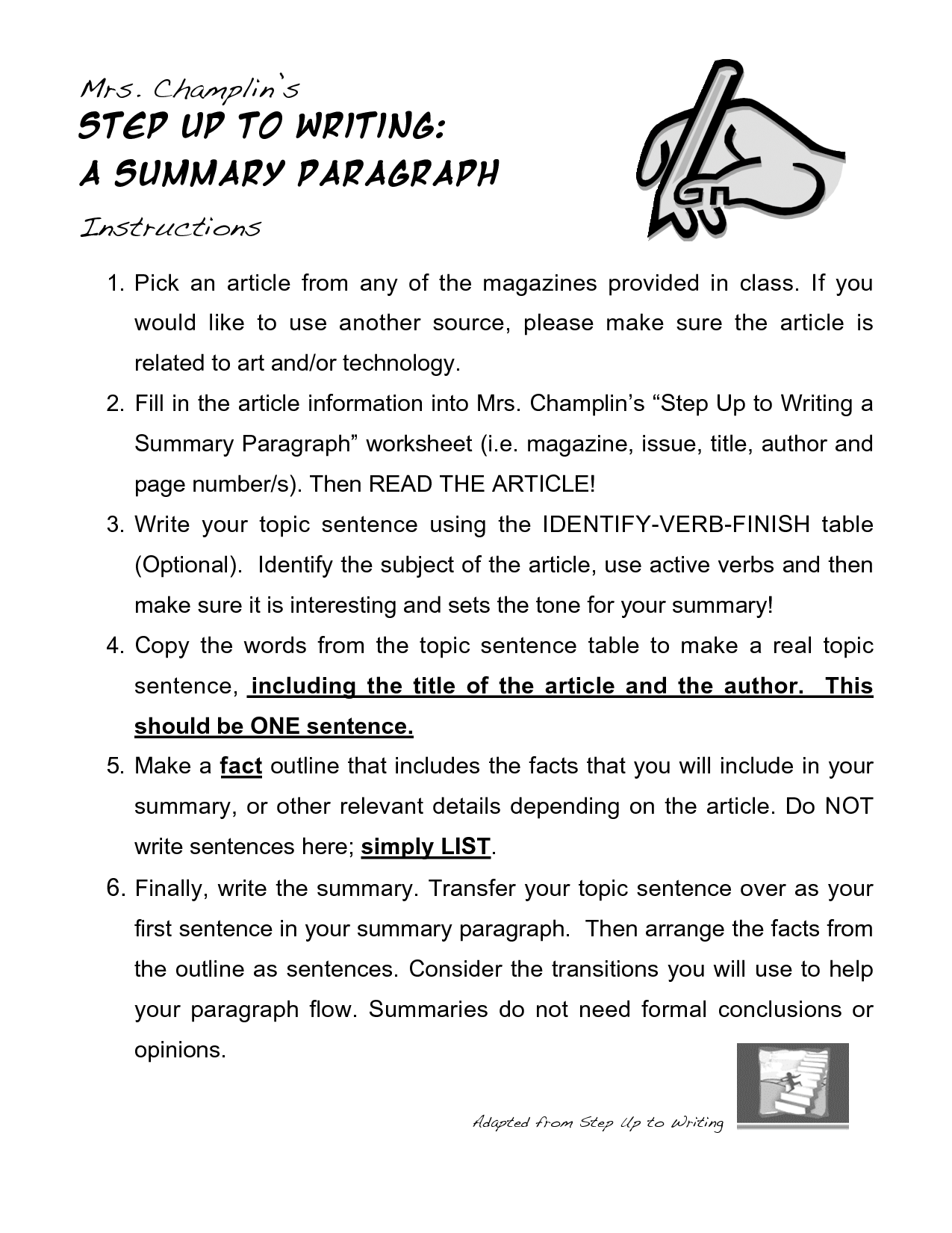 18 Summarizing Paragraphs Worksheets