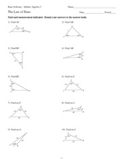 The Law of Sines Kuta Software Infinite Algebra Answer Key