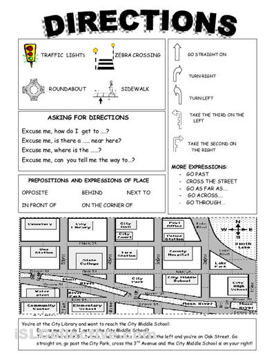 Treasure Hunt: Giving Directions Pairwork Activity