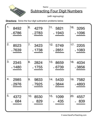 2-Digit Subtraction Worksheets