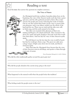 4th Grade Reading Comprehension Worksheets