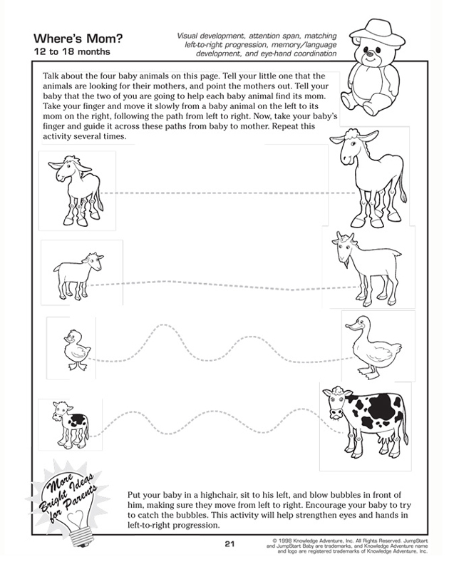 Baby and Mother Animals Worksheets