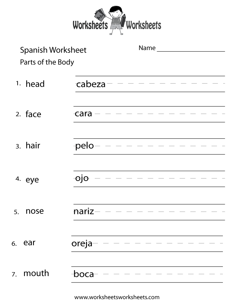 Beginner Spanish Worksheets Printable