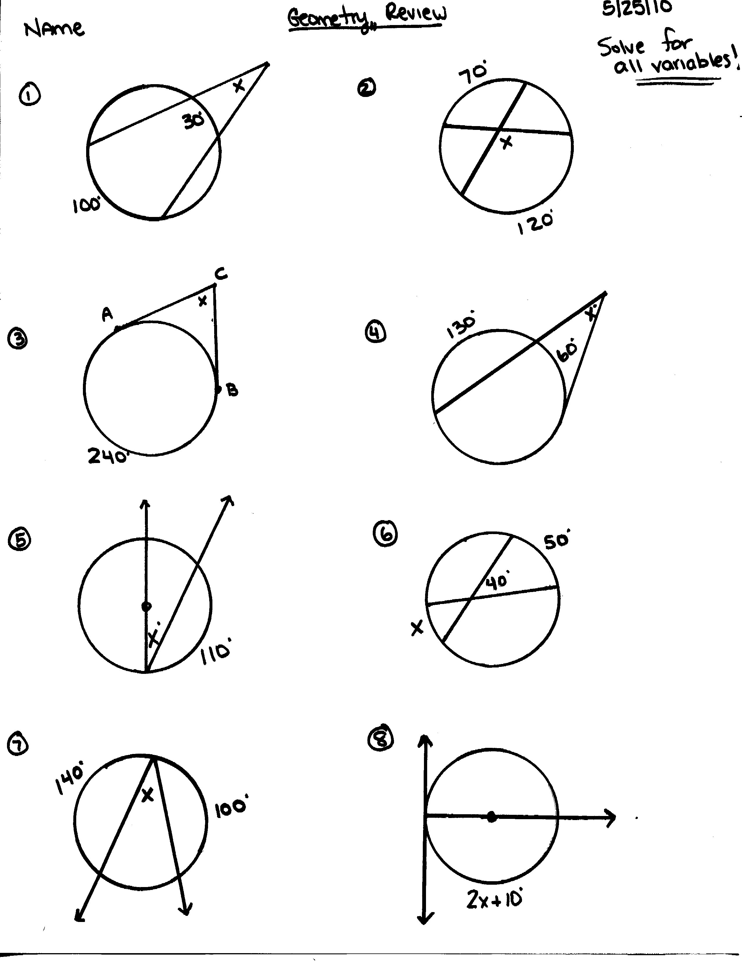 12 Circle Arcs And Angles Worksheets Worksheeto