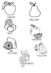 Coloring Fruit Worksheet