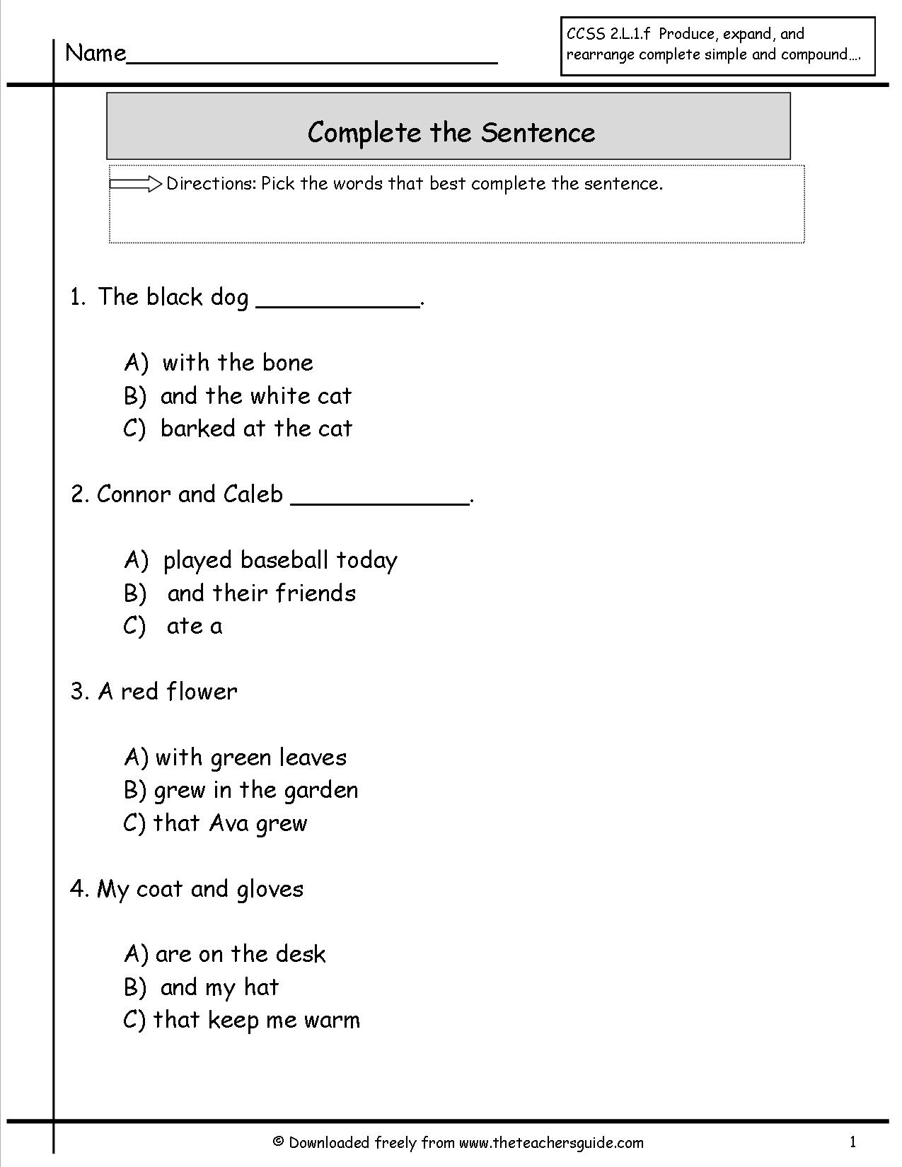 16 Making Simple Sentences Worksheets Worksheeto