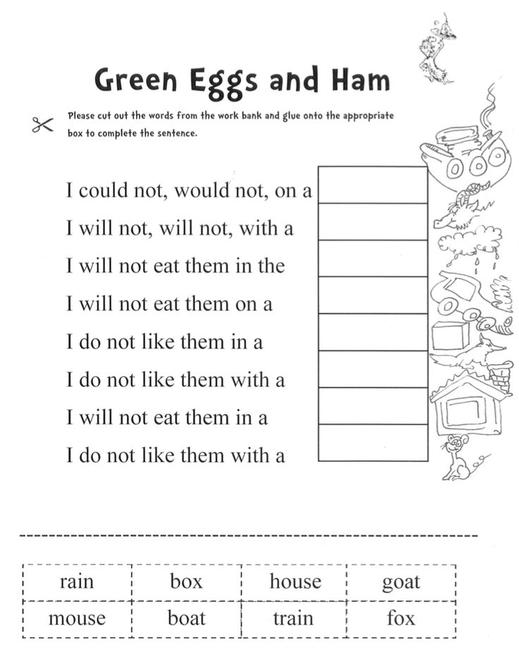 11 Green Eggs And Ham Kindergarten Worksheets Worksheeto