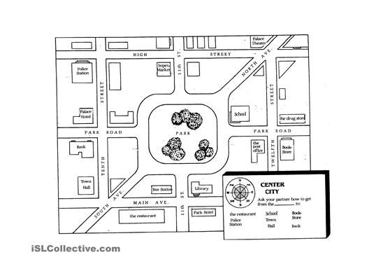 ESL Giving Directions Map for Students