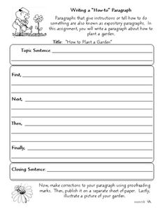 Expository Paragraph Worksheet