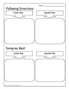 Following Directions Worksheets