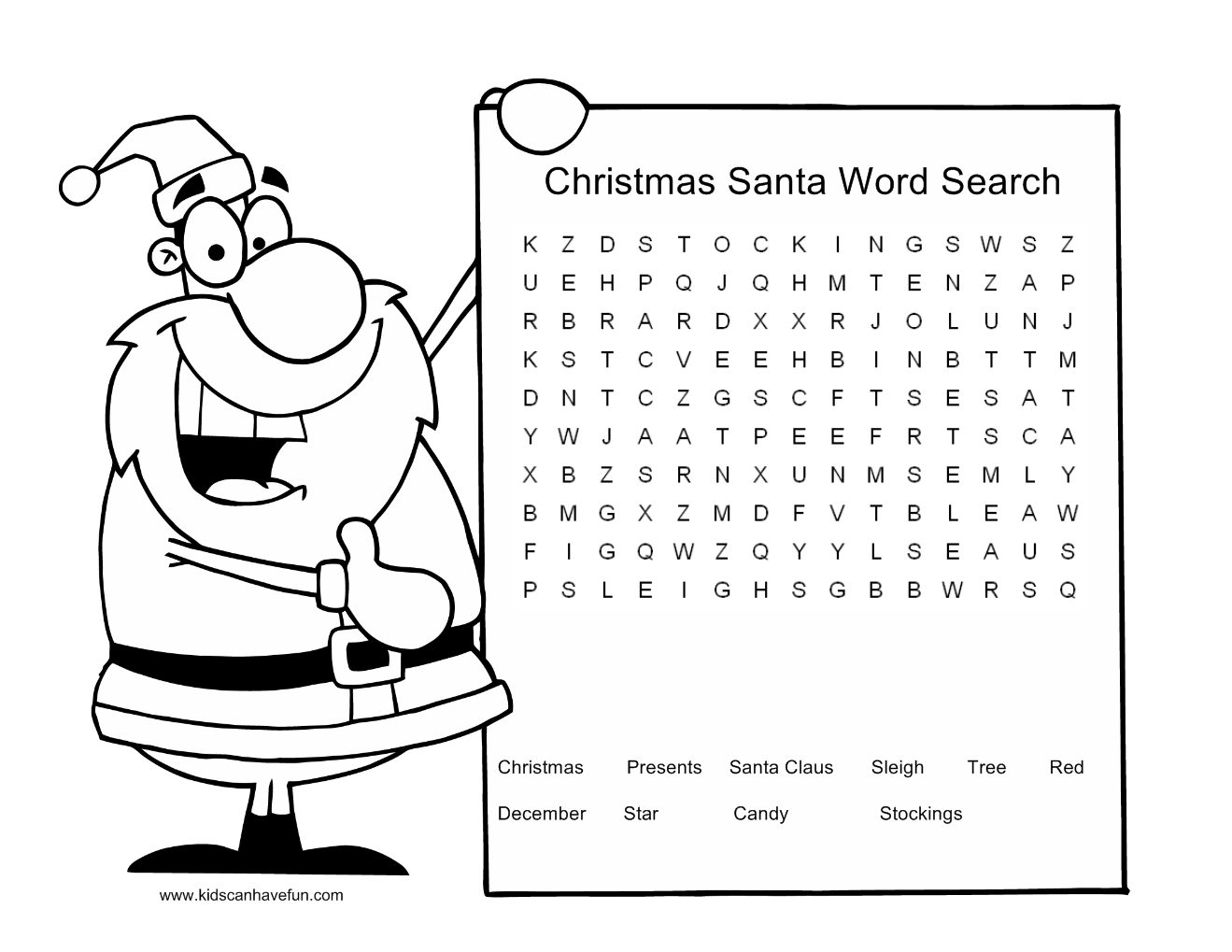 Free Printable Christmas Word Search Puzzles