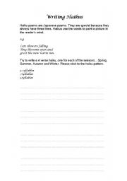 How to Write a Haiku Poem Worksheet