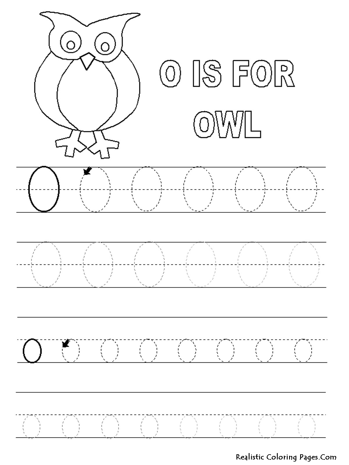 Letter O Tracing Page