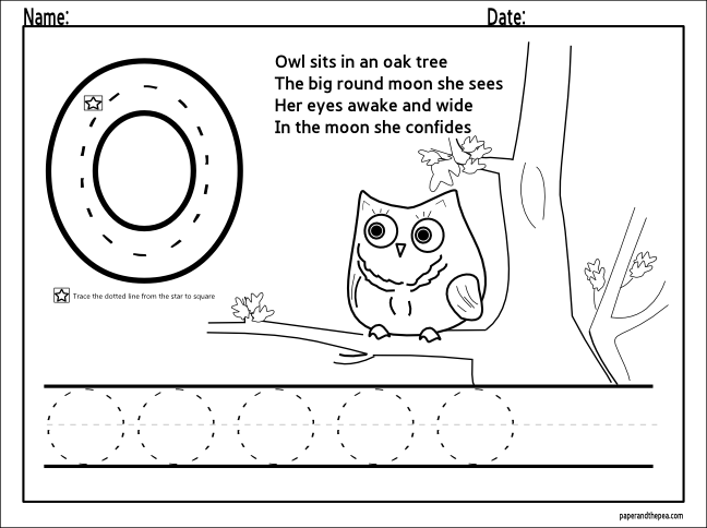 Letter O Tracing Worksheets