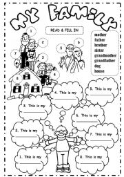 My Family Worksheet Kindergarten