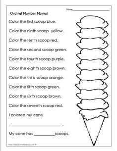 Ordinal Numbers Worksheet