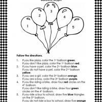 Printable Following Directions Worksheets