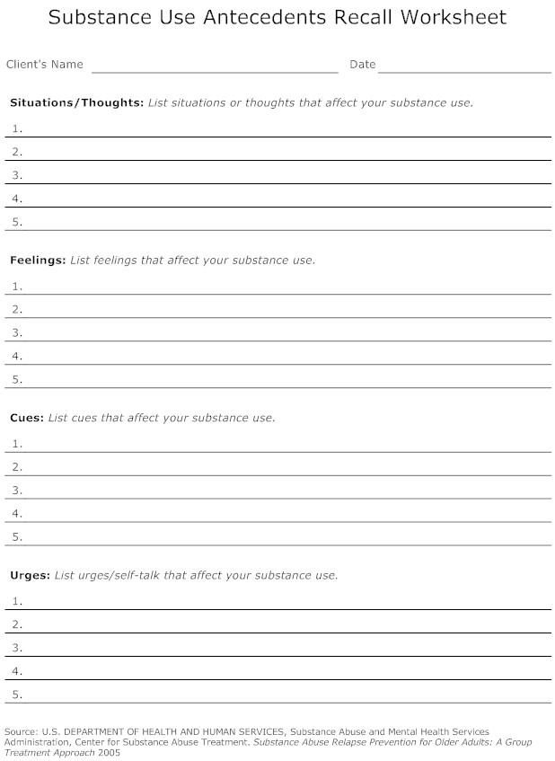 18 Best Images of Recovery And Relapse Worksheet - Relapse Prevention ...