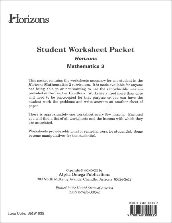 9th Grade Math Worksheet Packets