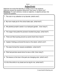 Adjectives and Adverbs Worksheets