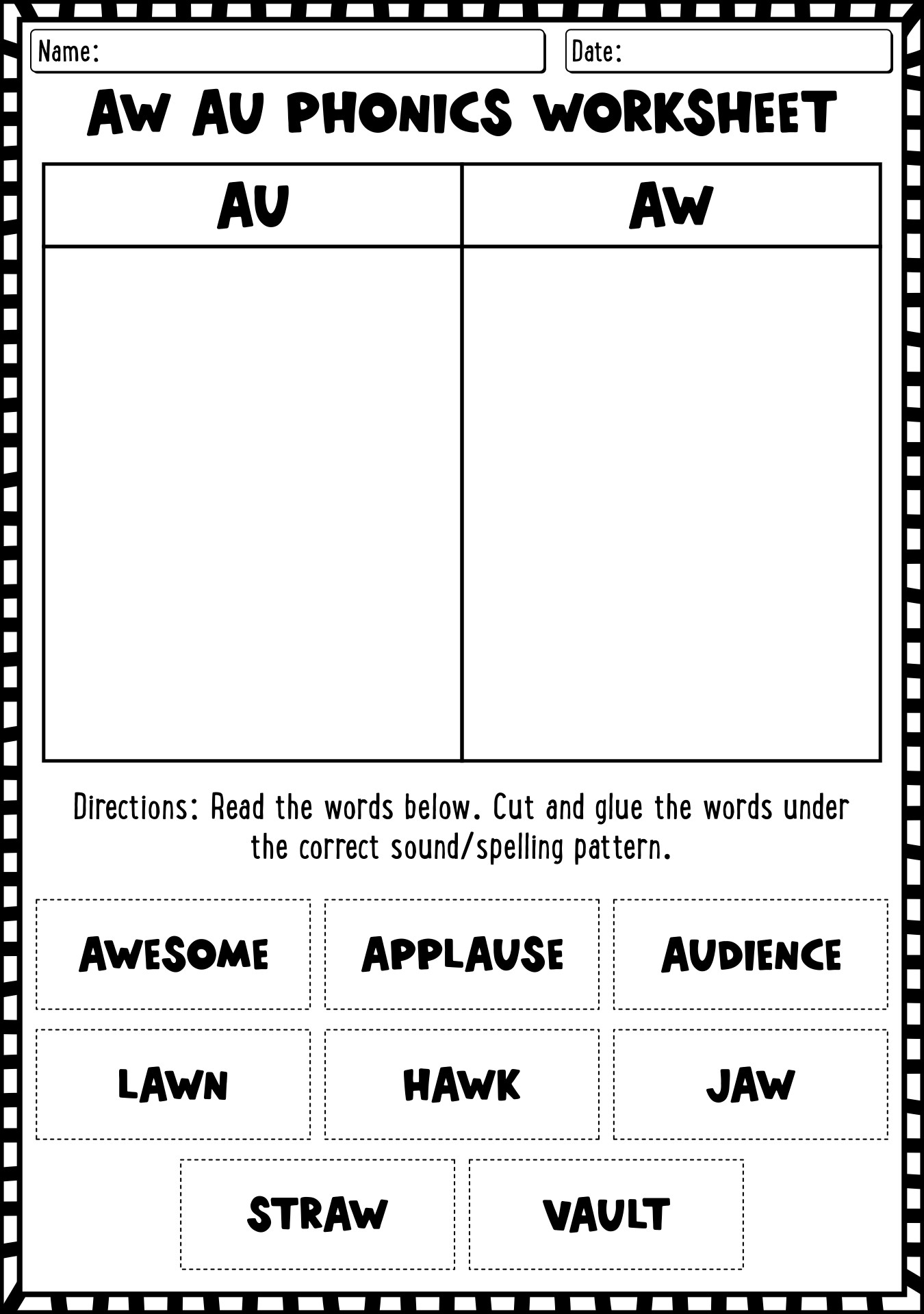 15 AU Phonics Worksheets Free PDF At Worksheeto