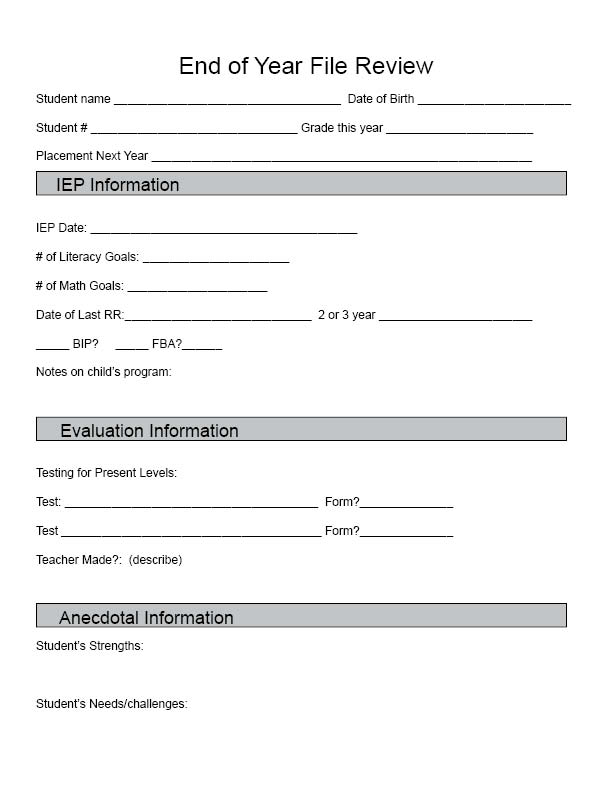 Behavior Write Up Forms for Students