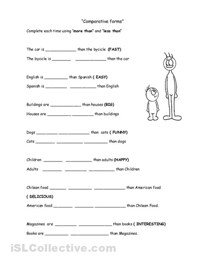 Comparative Adjectives Worksheet