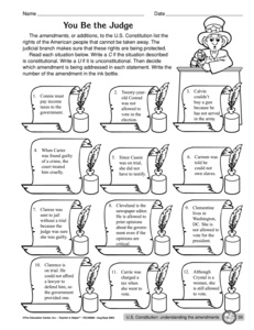 Constitution Amendments Worksheets