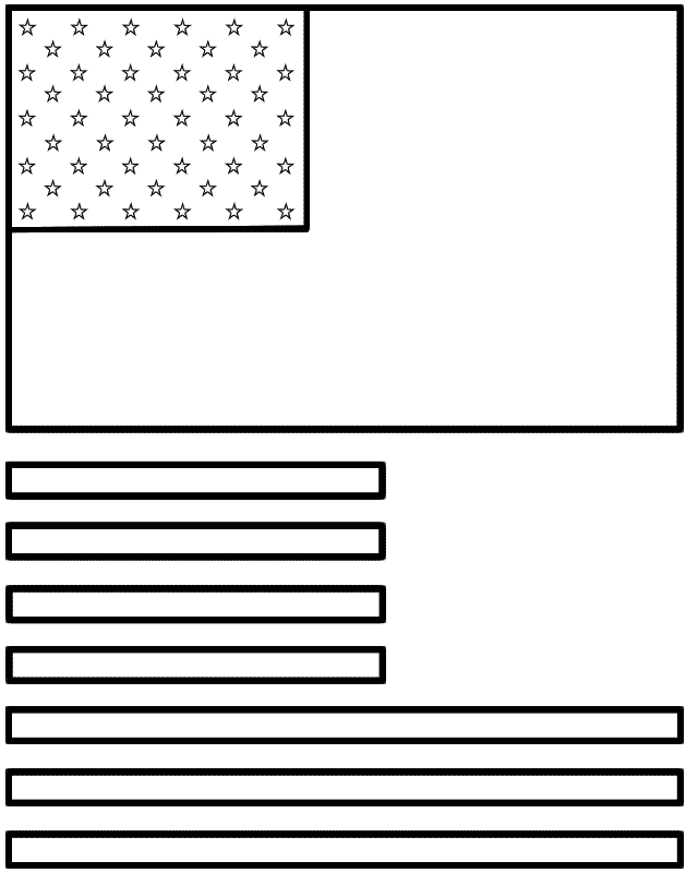 Flag Day Black and White Template