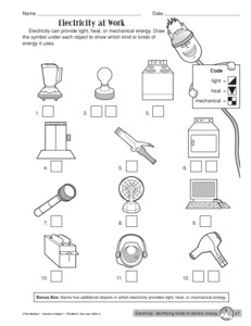 Forms of Heat Energy Worksheet