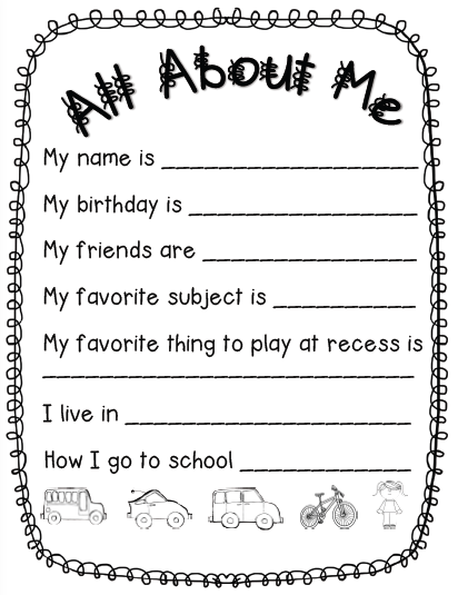 Kindergarten Memory Book Template