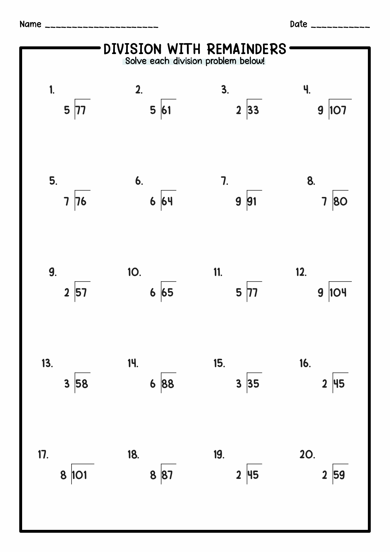 12-fourth-grade-worksheets-division-with-remainder-worksheeto